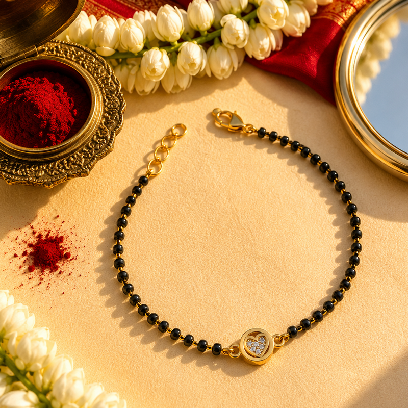 Ruhi Heart Mangalsutra Bracelet