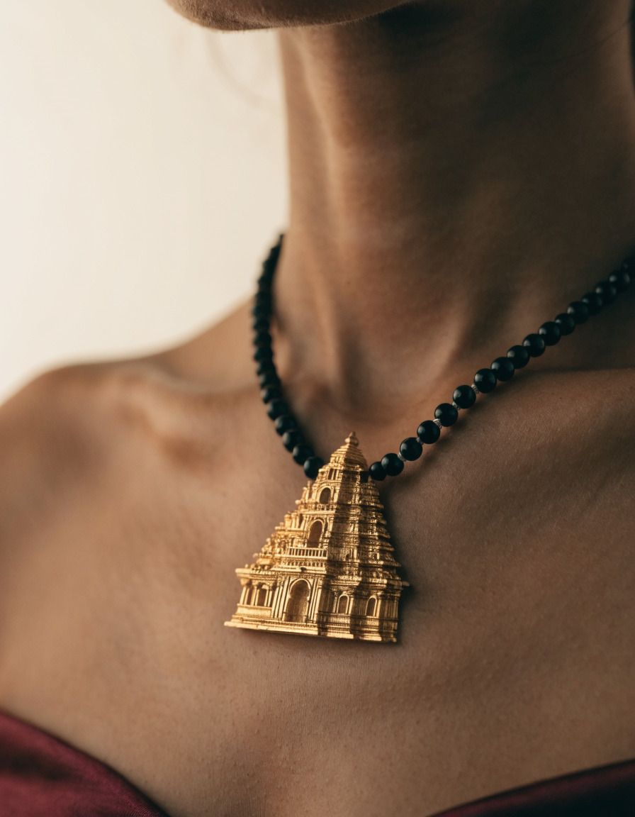 Temple and traditional mangalsutra