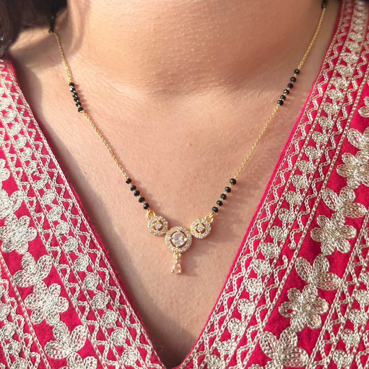 Trina Triple-Halo Mangalsutra
