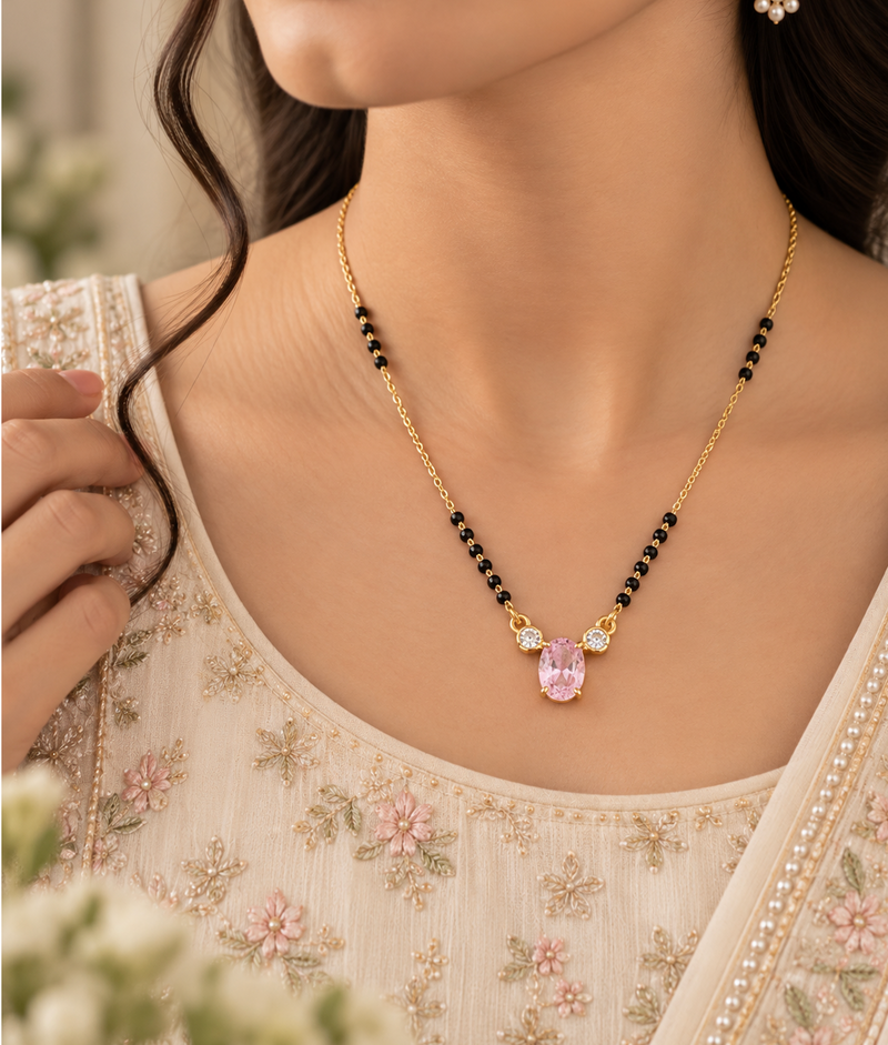 Gulabi Stone Mangalsutra