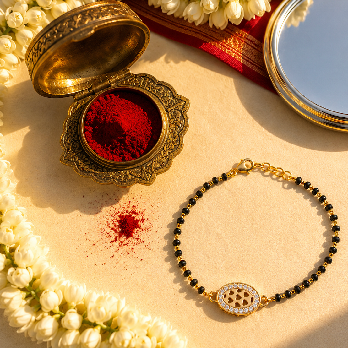Jaali Oval Mangalsutra Bracelet