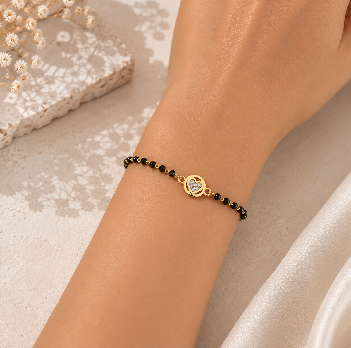 Ruhi Heart Mangalsutra Bracelet