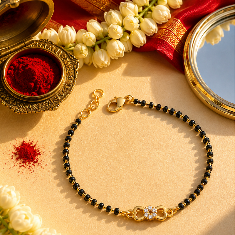 Sneha Twin-Heart Mangalsutra Bracelet